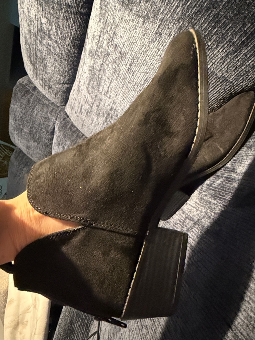 Old Navy Black Suede Ankle Booties
